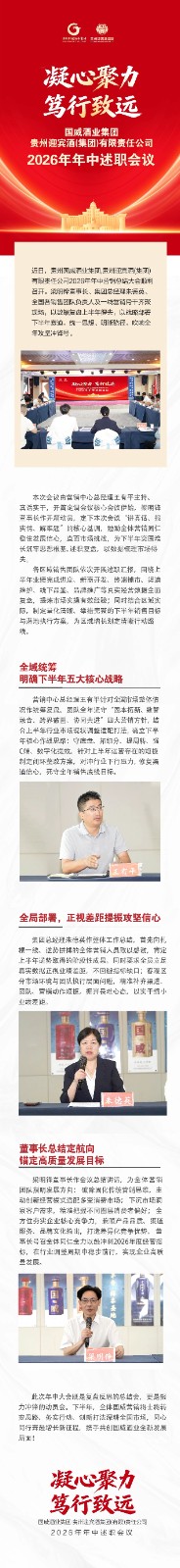 凝心聚力·笃行致远  国威酒业集团  贵州迎宾酒(集团)有限责任公司  2026年年中述职会议